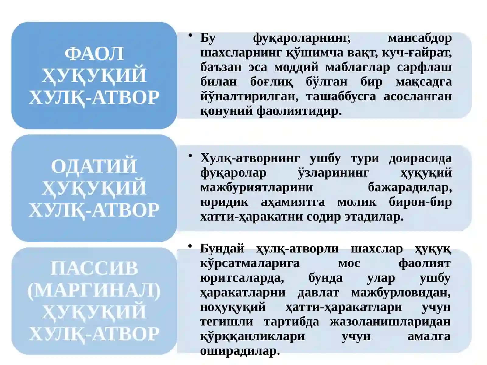 Ҳуқуқий ҳулқ-атвор.Ҳуқуқбузарлик ва юридик жавобгарлик 4