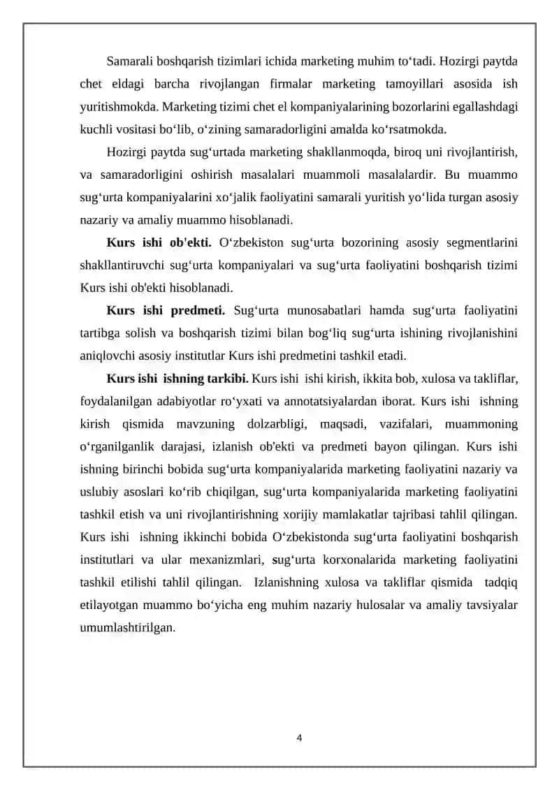 Sug'urta kompaniyalarida marketing xizmatini tashkil etish yo'llari 4