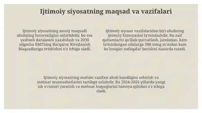 Davlatning ijtimoiy siyosati va asosiy yunalishlari 4