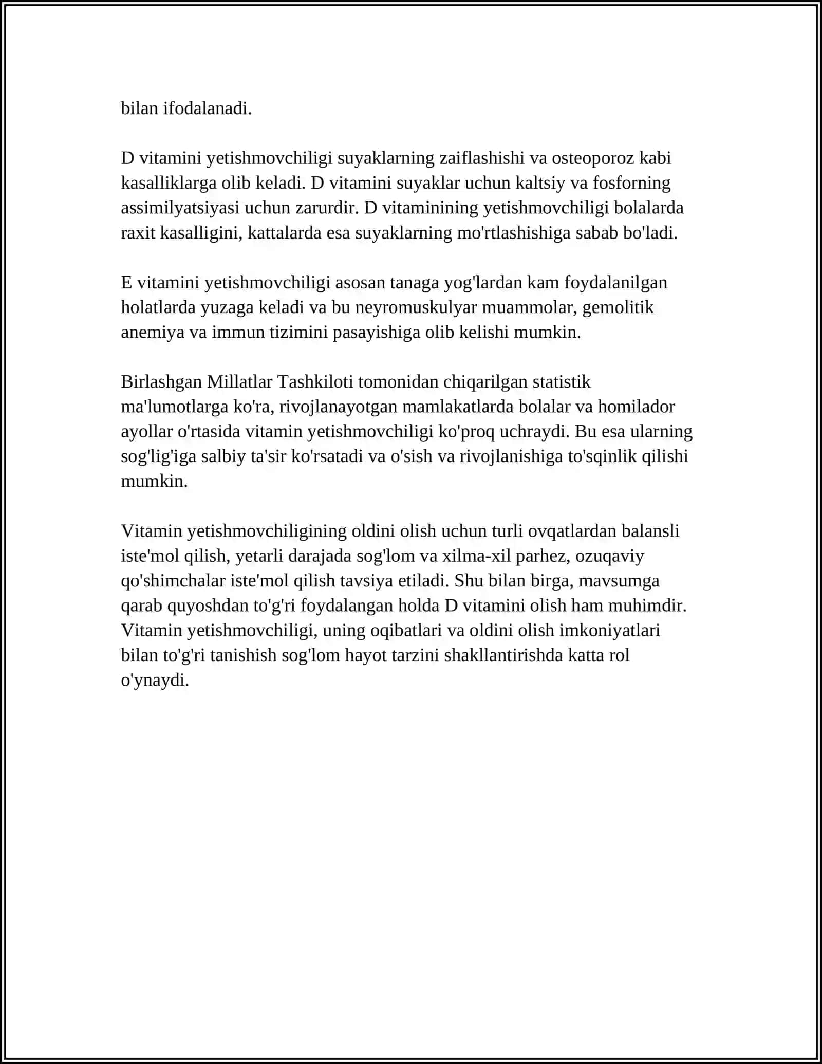 GIPOVITAMINOZ VA GIPERVITAMINOZ HOLATLARDA MODDALAR ALMASHINUVINING BUZILISHI 4