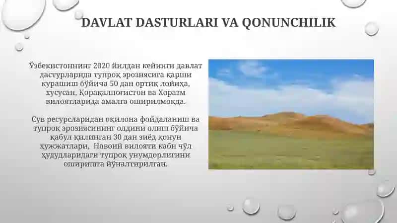 Oʻzbekistonning tekislik mintaqasi tuproqlari geografiyasi va uning muhofaza qilish 4