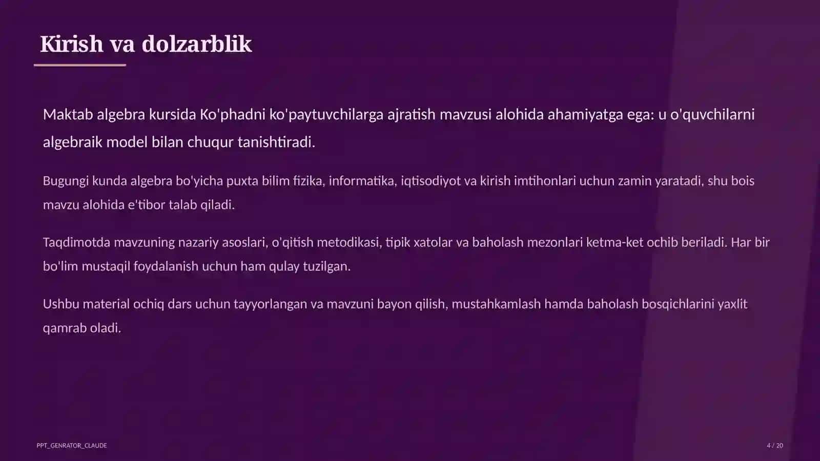 Ko'phadni ko'paytuvchilarga ajratish (7-sinf) 4