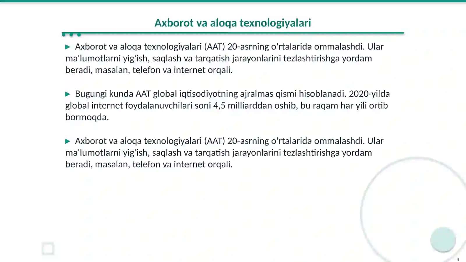 Kompyuter texnologiyalari nima? 4