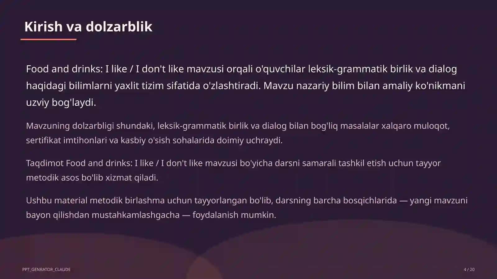 Ingliz tili (1–11) — metodik birlashma uchun 4