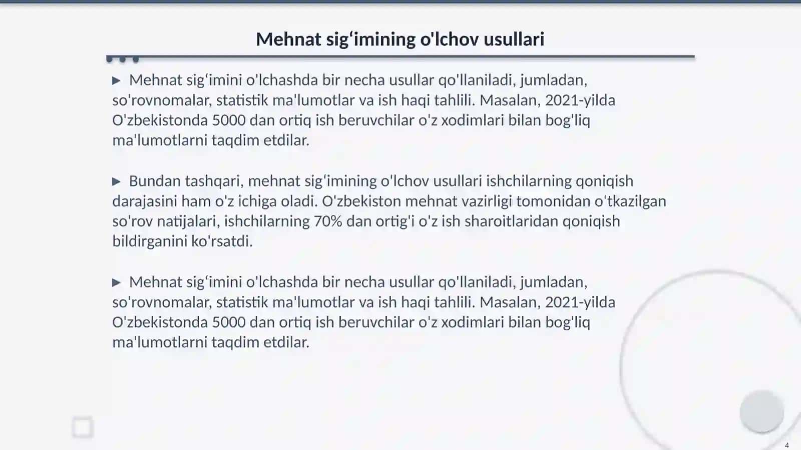 Mehnat sigʻimi tahlili 4
