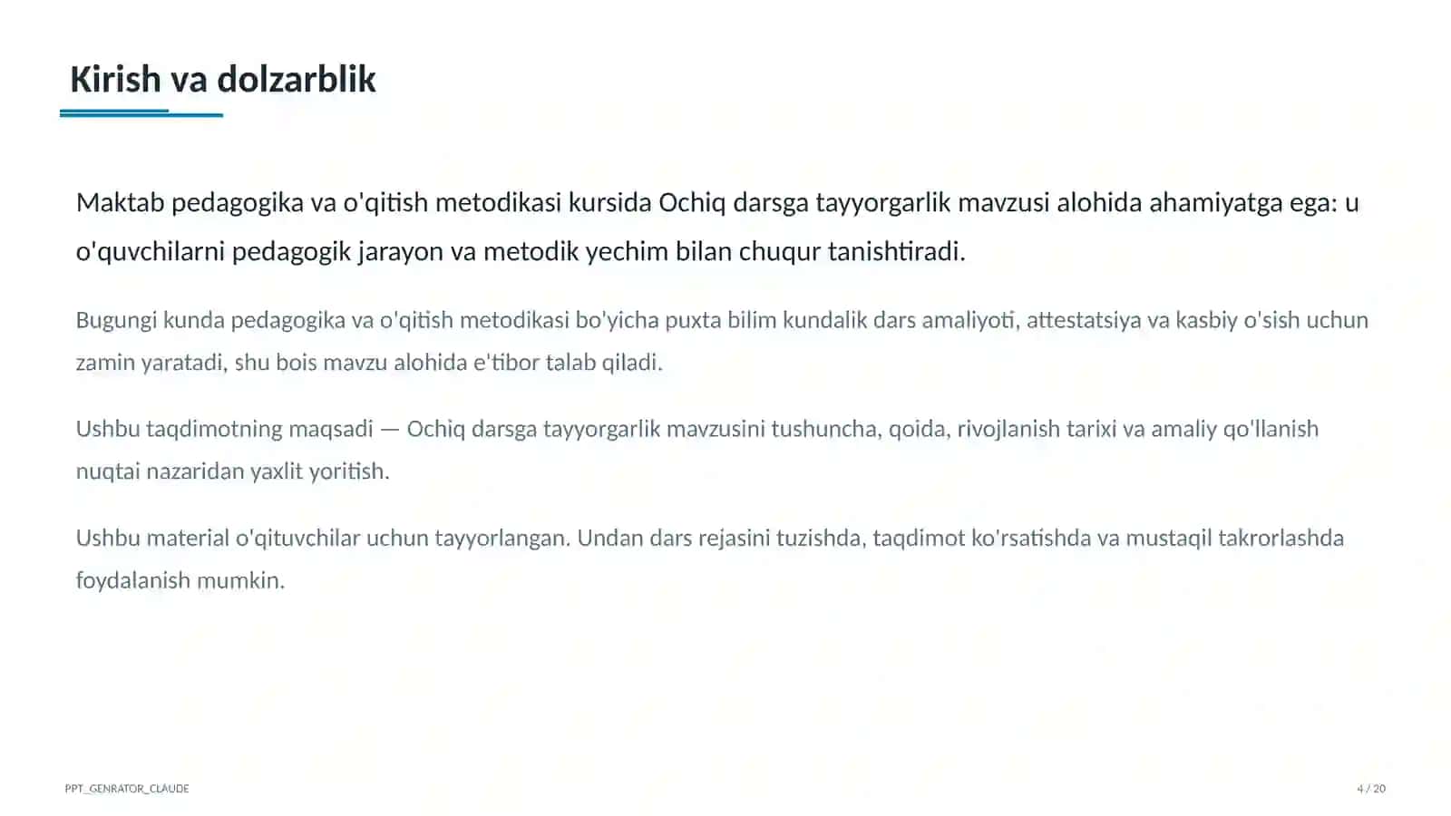Ochiq darsga tayyorgarlik 4