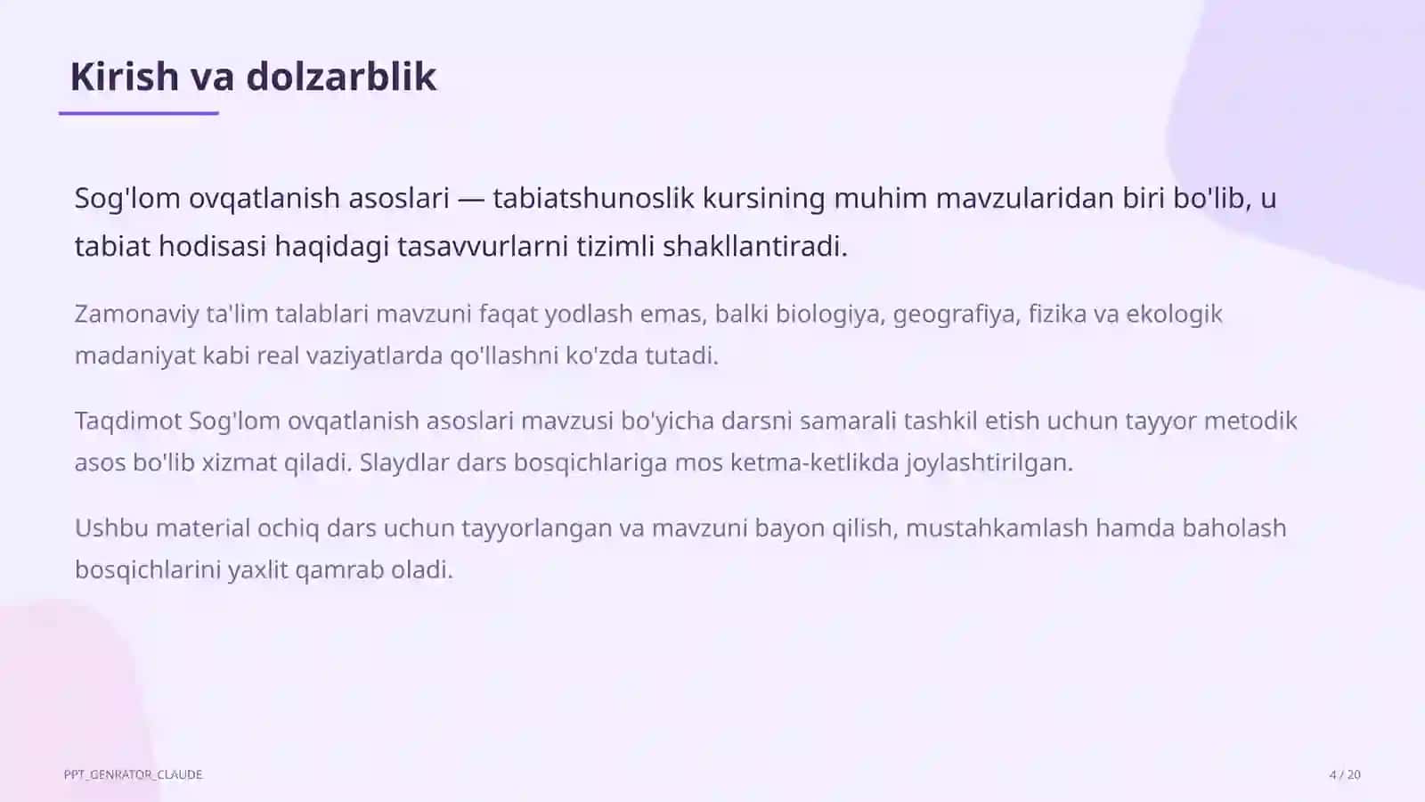 Sog'lom ovqatlanish asoslari (3-sinf) 4