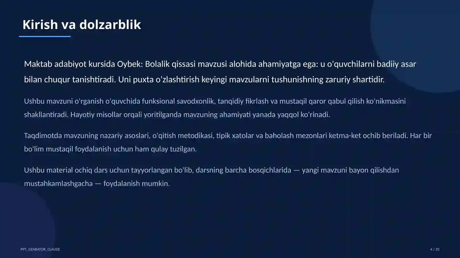 Oybek: Bolalik qissasi (6-sinf) 4