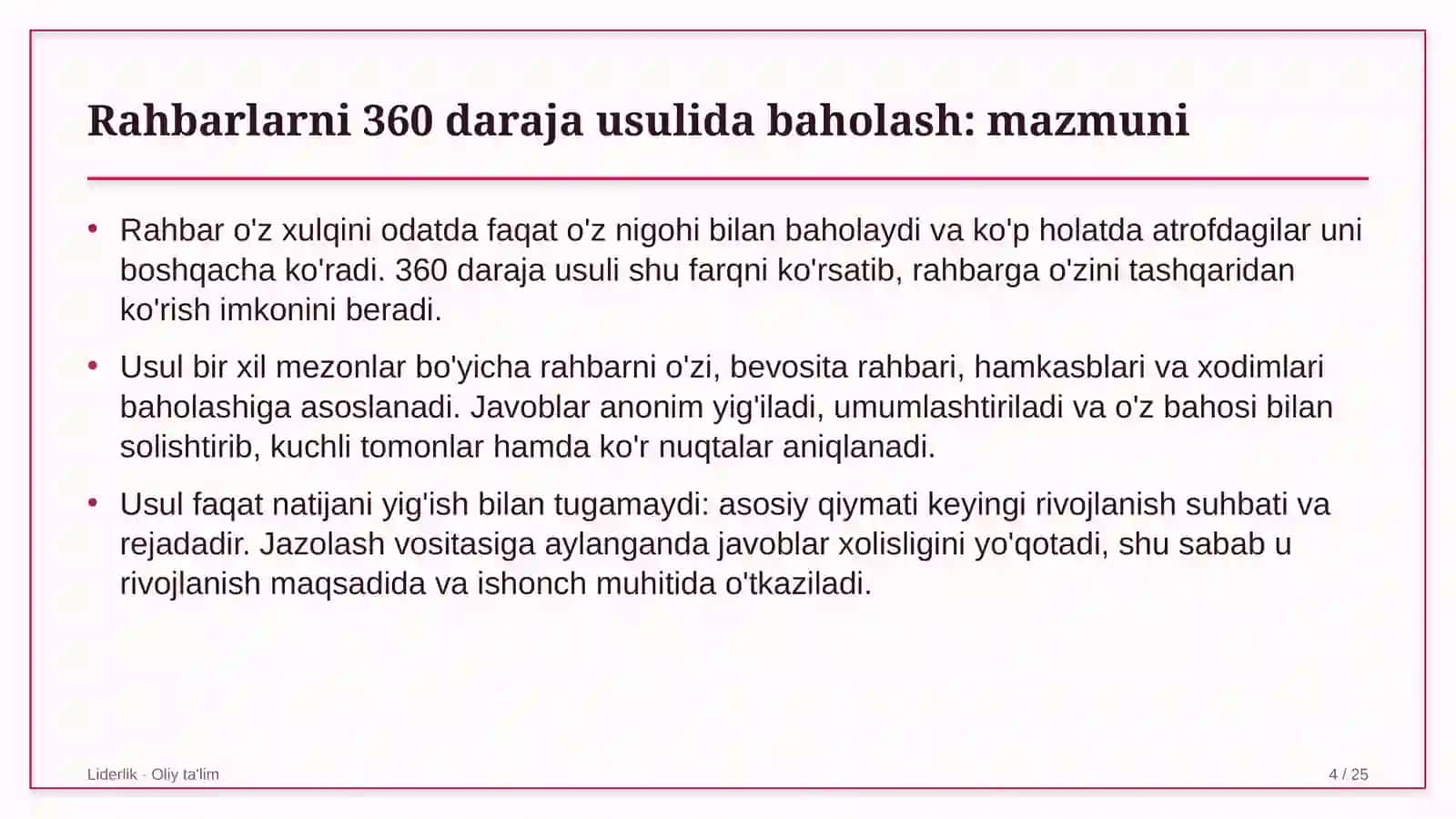 taksi xizmatida rahbarlarni 360 daraja usulida baholash 8875 4