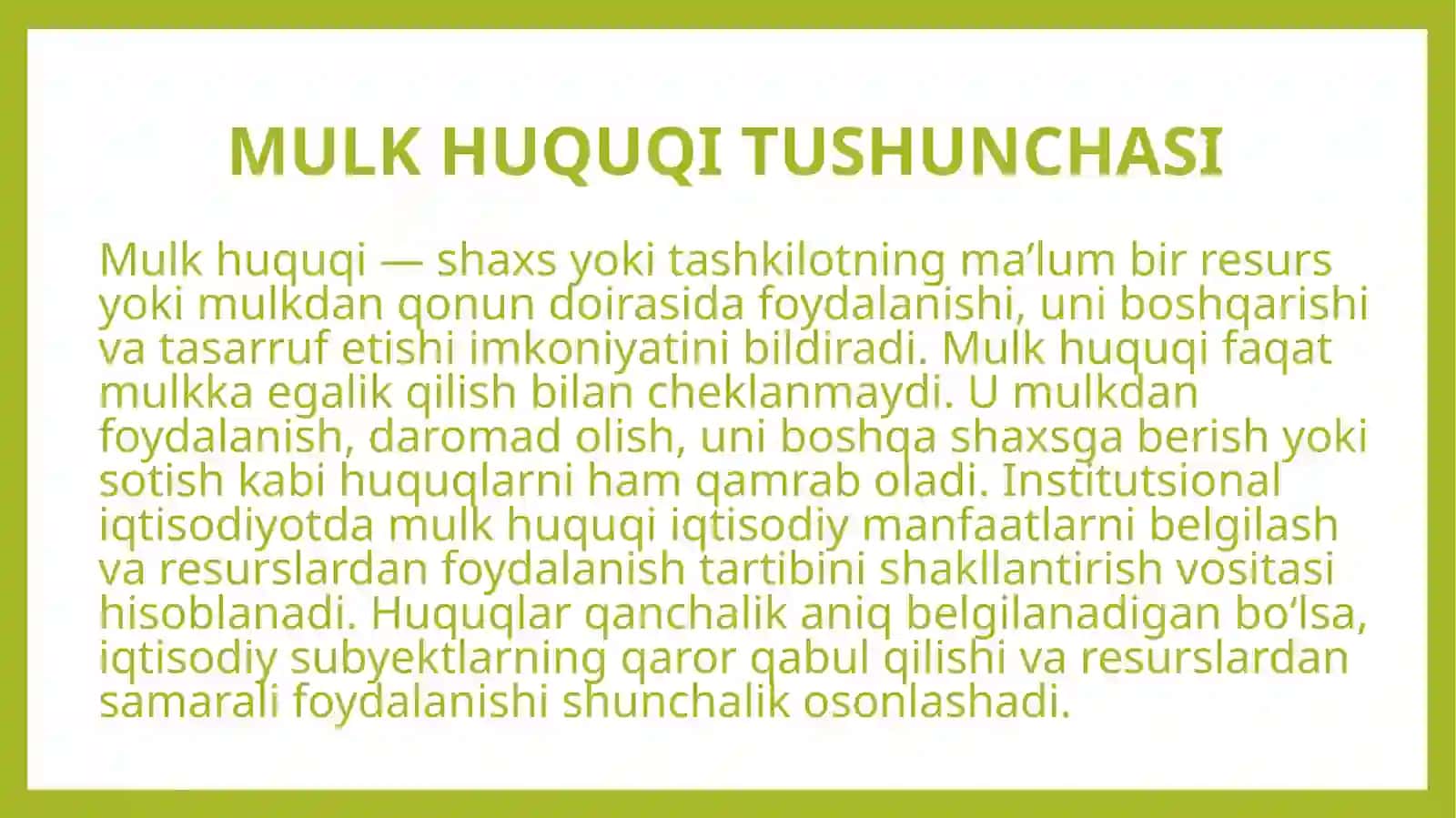 Mulk huquqlari nazariyasi 4