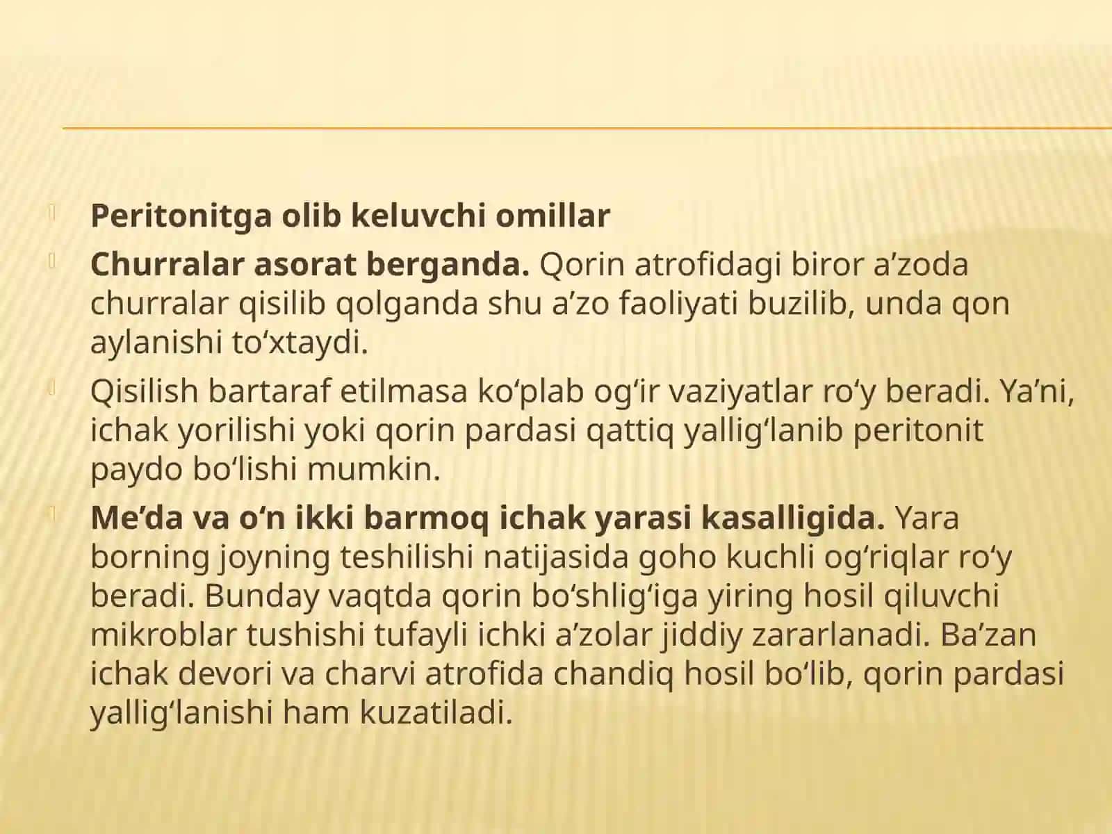 Qorinning xirurgik infeksiyalari. Peritonit 4