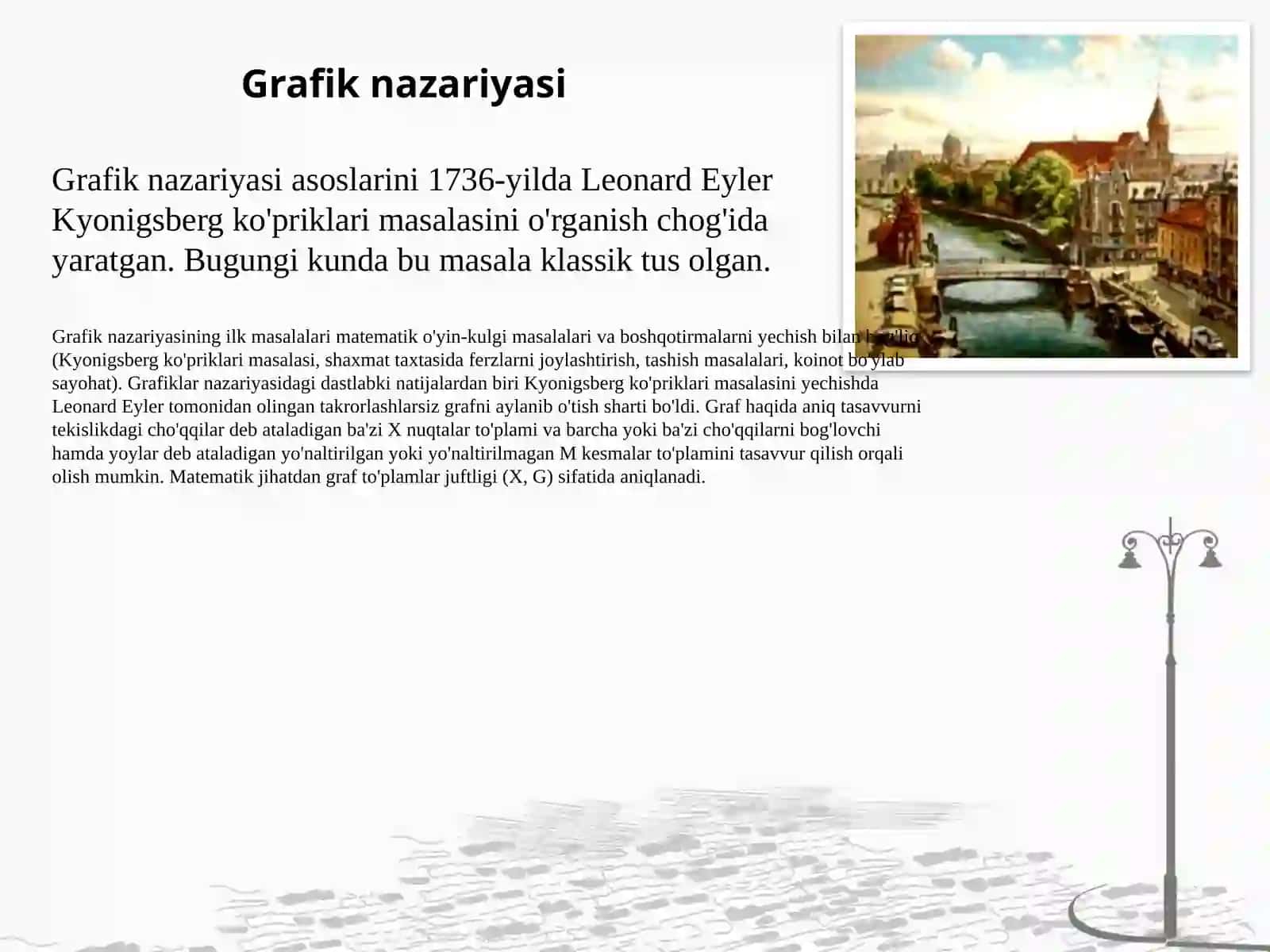 Grafik nazariyasi va Kyonigsberg ko'priklari masalasi 4
