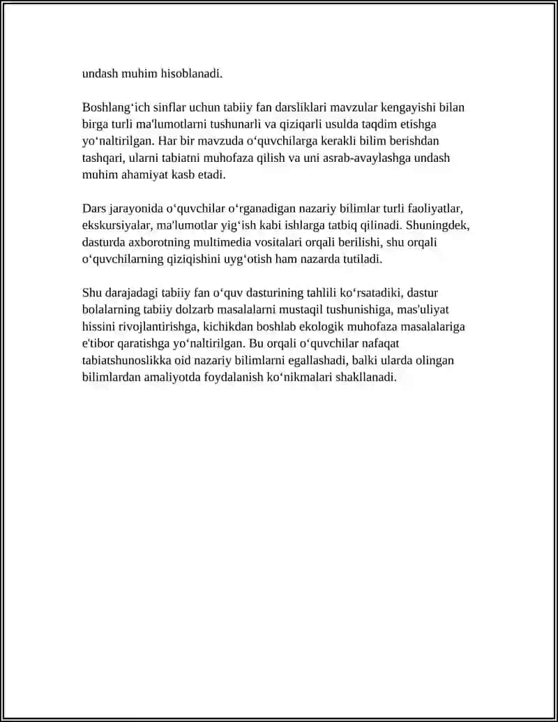 1-2-3-4-SINFLAR TABIY FAN DARSLIGI BILAN TANISHISH VA TAHLIL QILISH 4