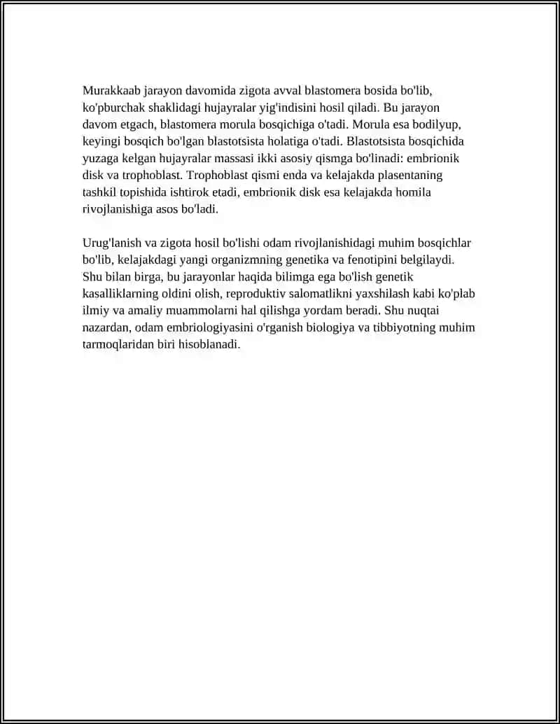 ODAM EMBRIOLOGIYASI ASOSLARI 4