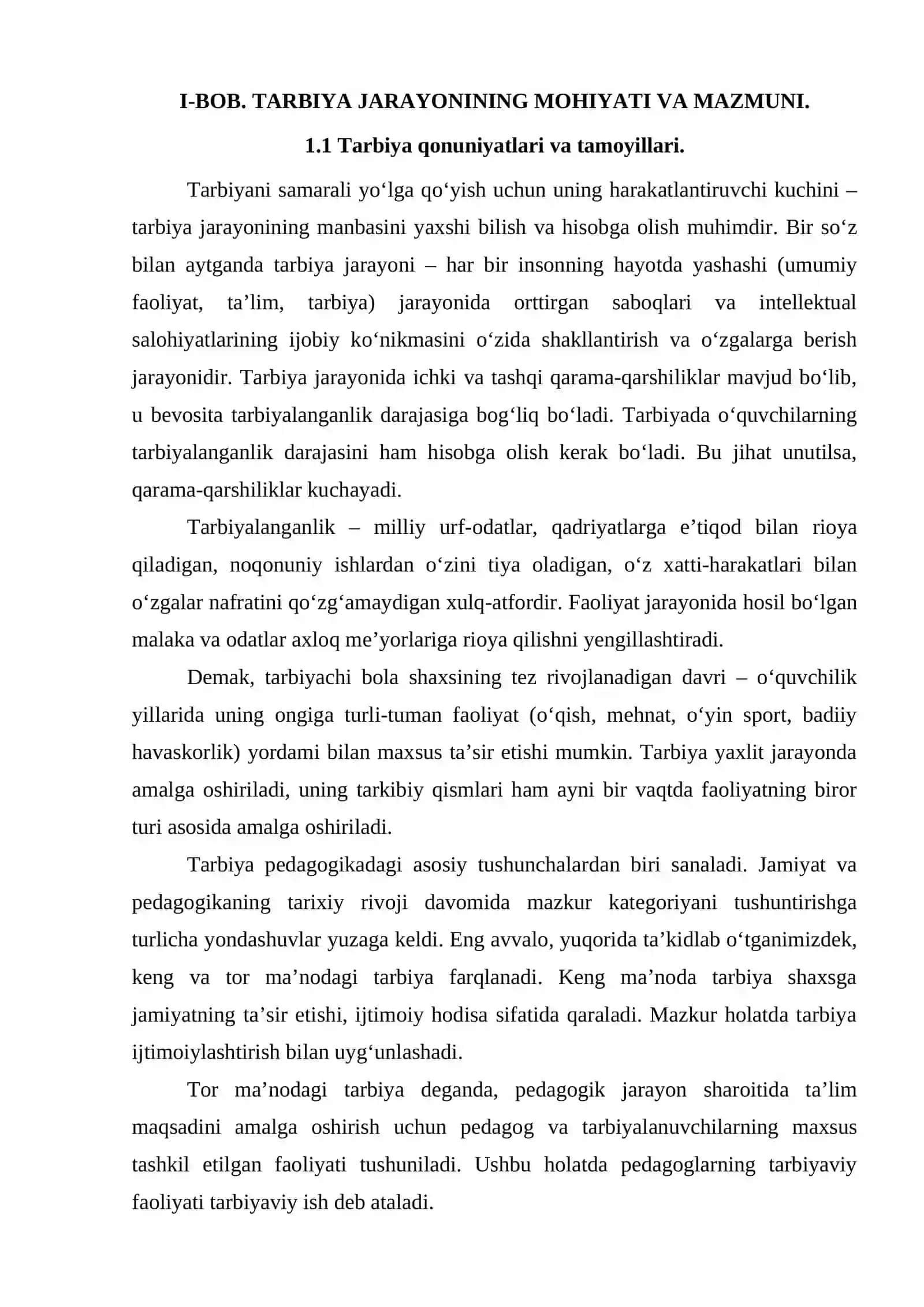 TARBIYAVIY JARAYONNI TASHKIL ETISH USULLARI. ISHNI INDIVIDUALLASHTIRISH TEXNOLOGIYASI 4