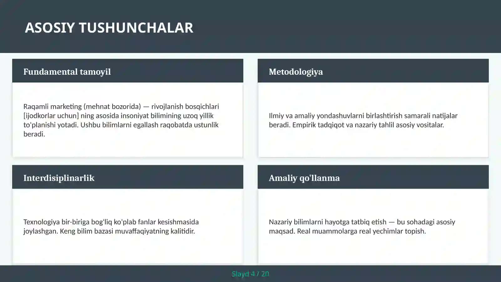 Raqamli marketing (mehnat bozorida) — rivojlanish bosqichlari [ijodkorlar uchun] 4