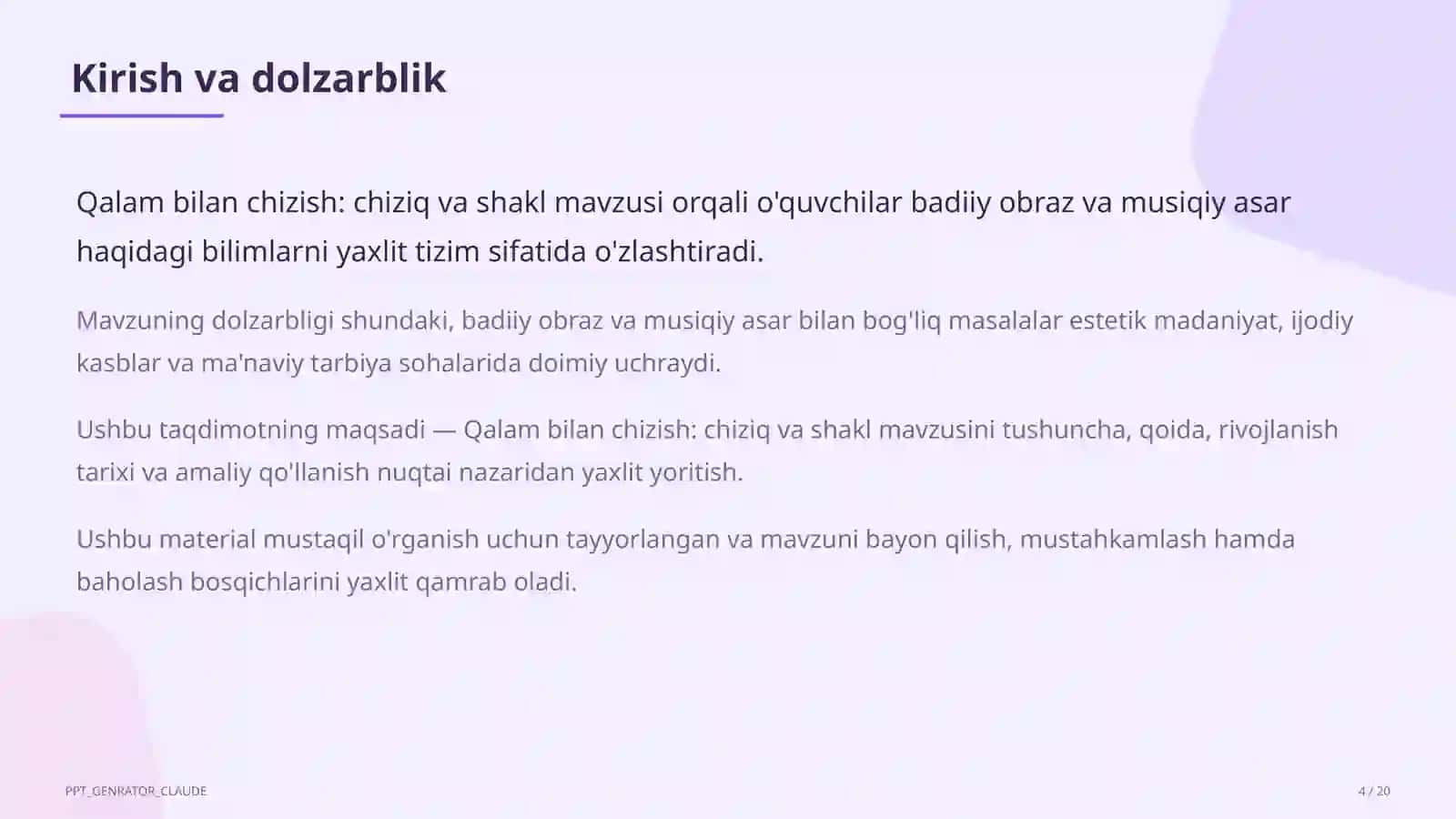 Qalam bilan chizish: chiziq va shakl (1-sinf) 4