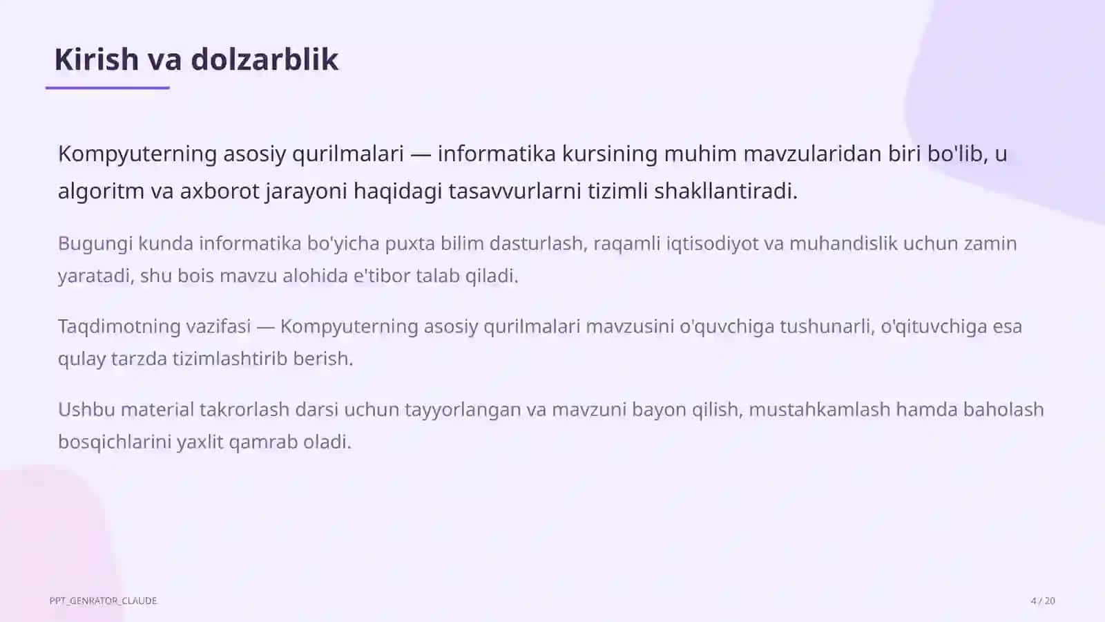 Kompyuterning asosiy qurilmalari (5-sinf) 4