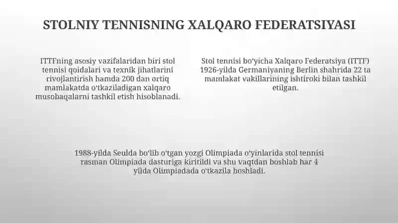Badmintoni va stol tennis sportini kelib chiqish tarixi 4