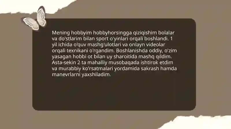 Mening hobbyim Hobbyhorsing 4
