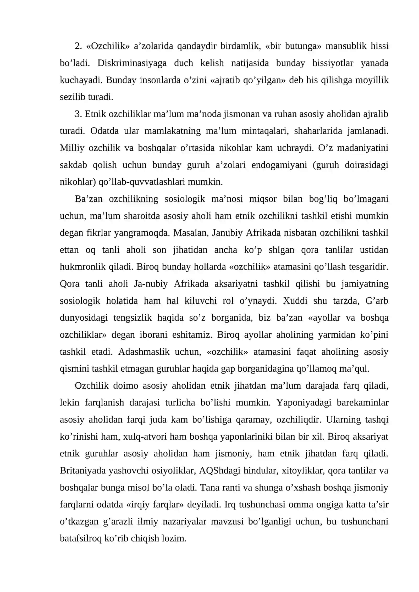 Sotsiologiyada etnik mansublik jarayonlarining o'rganilish darajasi 4