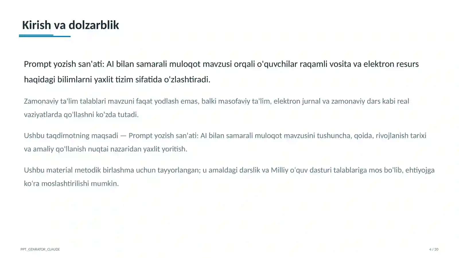 Prompt yozish san'ati: AI bilan samarali muloqot 4