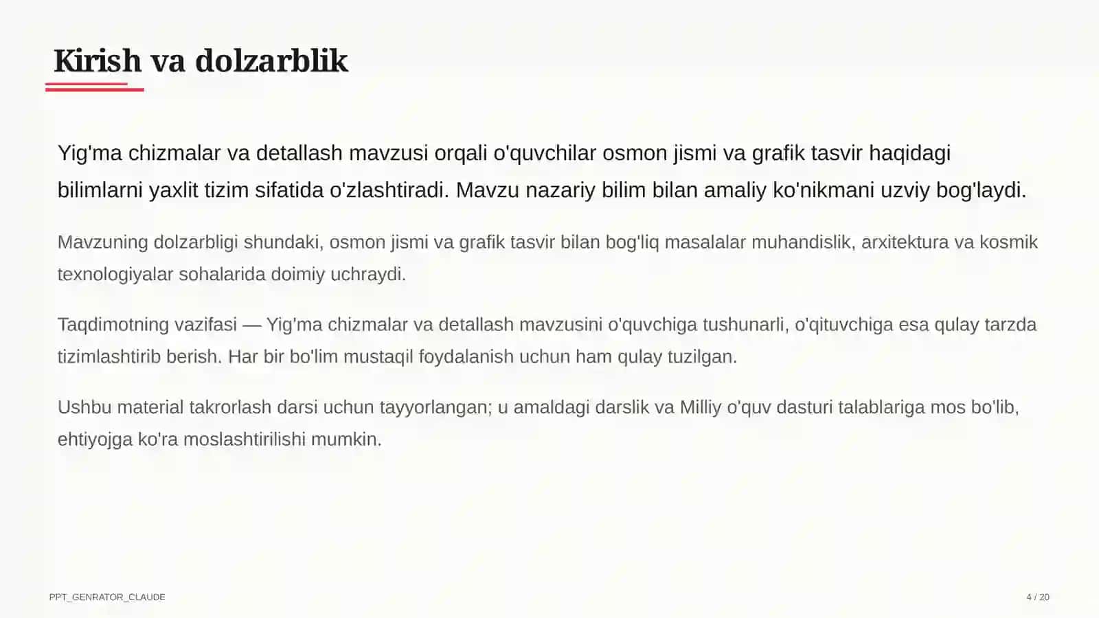 Yig'ma chizmalar va detallash (9-sinf) 4