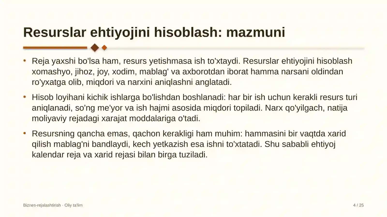 olimpiya zaxiralari kollejlarida resurslar ehtiyojini hisoblash 6601 4