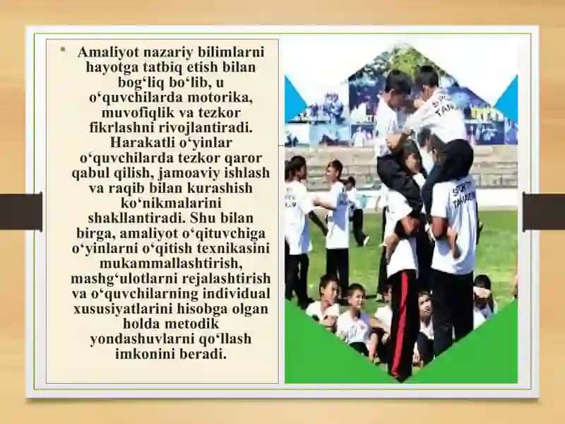 Milliy va harakatli o‘yinlar o‘qitish metodikasi fanining maqsad va vazifalari 4