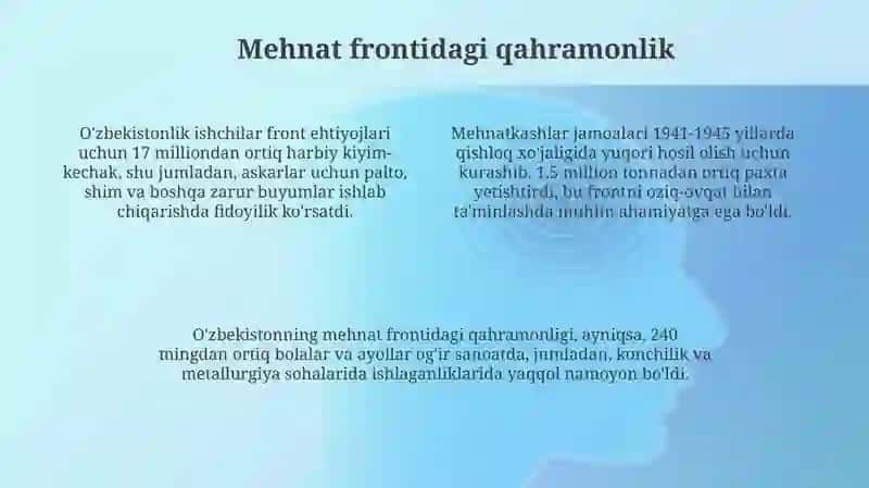 O'zbekistonning fashizim ustidan g'alabaga qo'shgan munosib hissasi 4