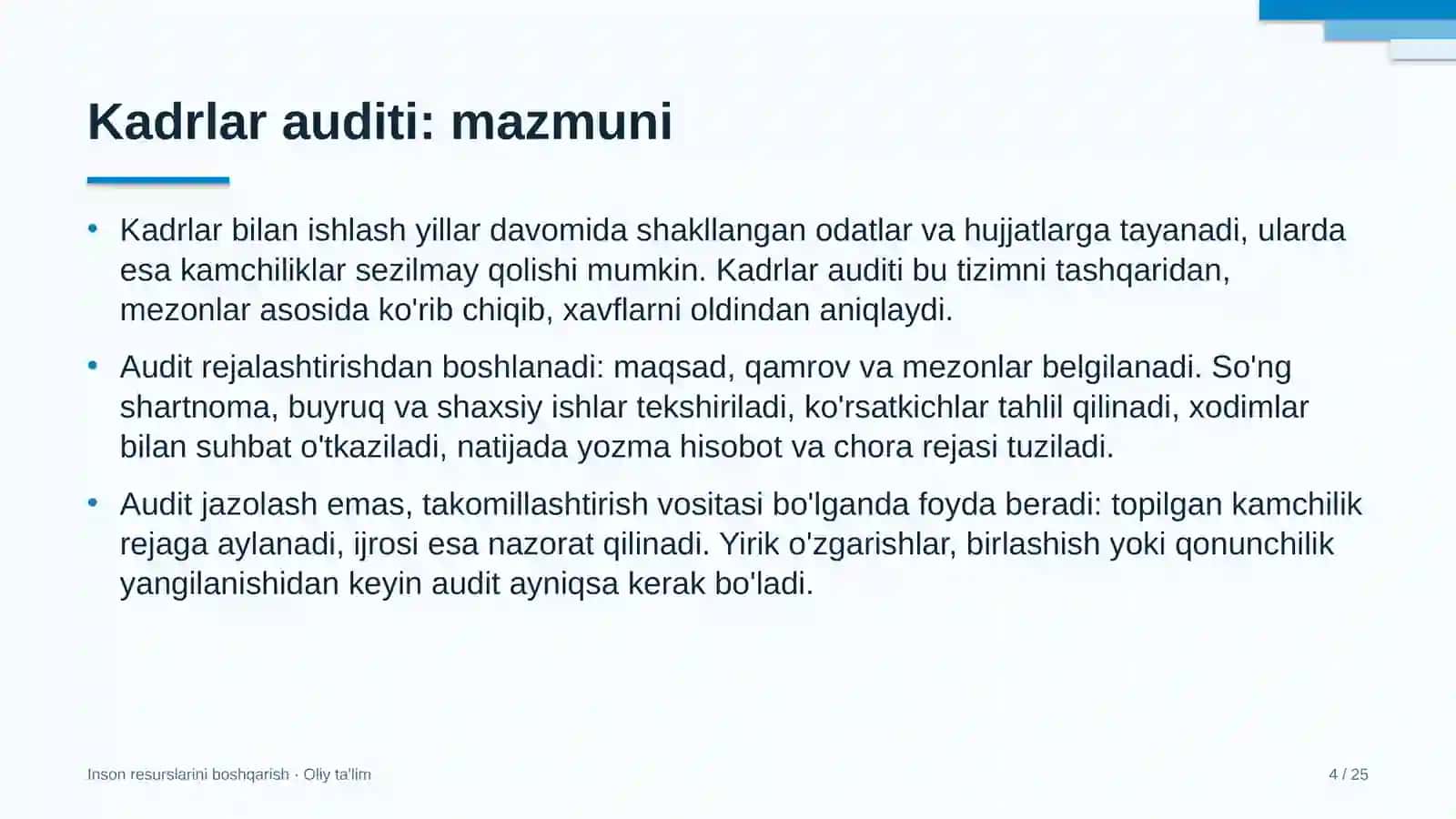 Yuqori tezlikdagi temir yo'l qatnovida kadrlar auditi 4