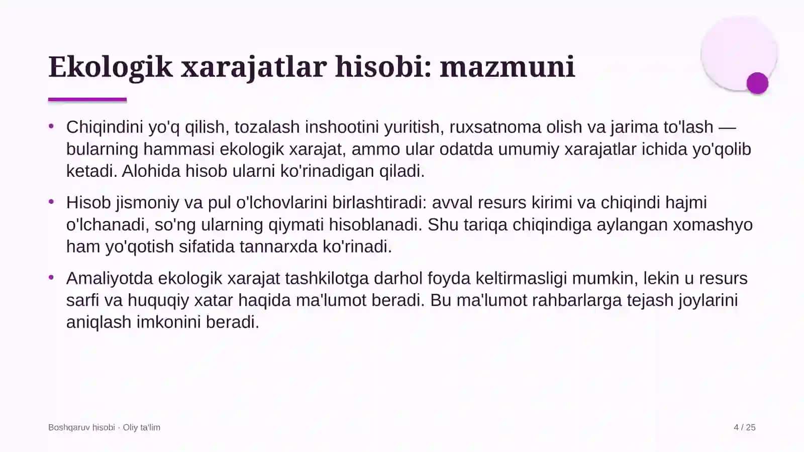 alkogolsiz ichimliklar ishlab chiqarishda ekologik xarajatlarni boshqaruv hisobida aks ettirish 1234 4