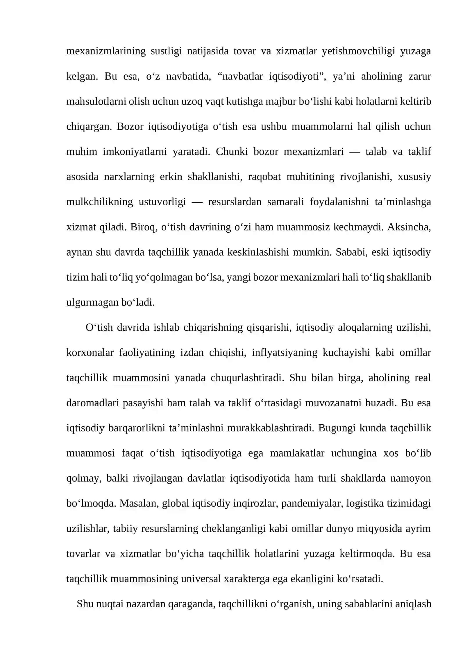 Bozor iqtisodiyotiga o'tish sharoitida taqchillik va uni bartaraf etish vositalari 4