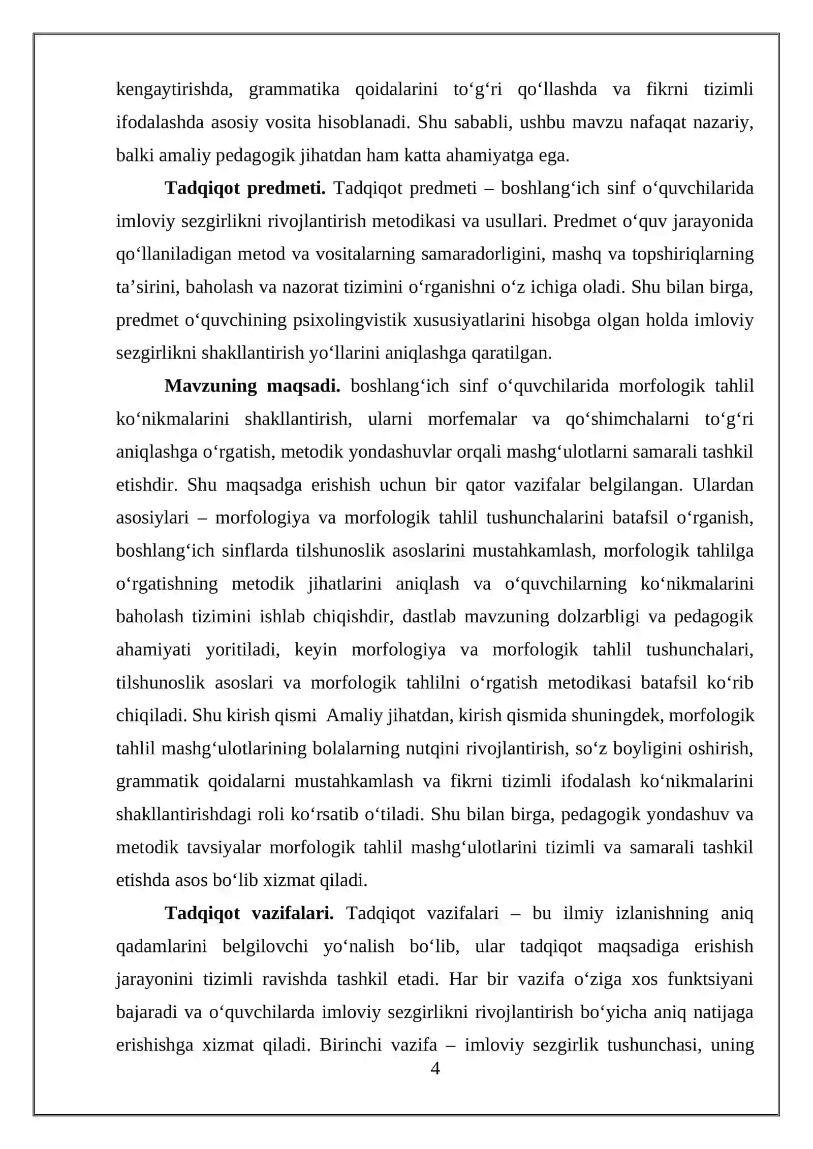 Boshlang’ich sinflarda morfologik tahlilni o’tkazish metodikasi 4