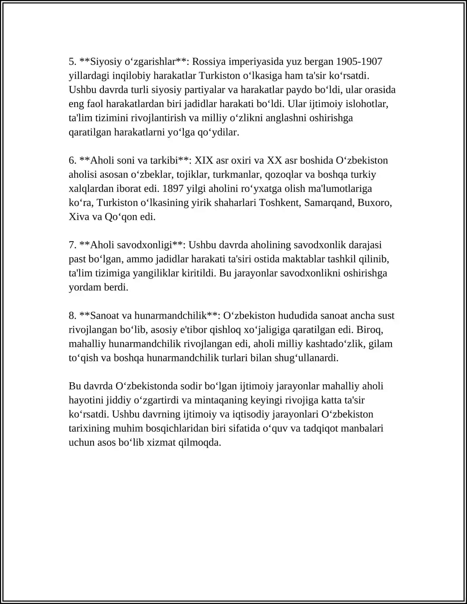 MUSTAQILLIKKA ERISHISH ARAFASIDA O’ZBEKISTONDAGI IJTIMOIY SIYOSIY JARAYONLAR 4