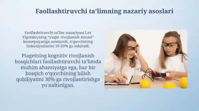 O'quvchilar bilish faoliyati ni faollashtirish va jadal asosida pedagogik texnologiya 4