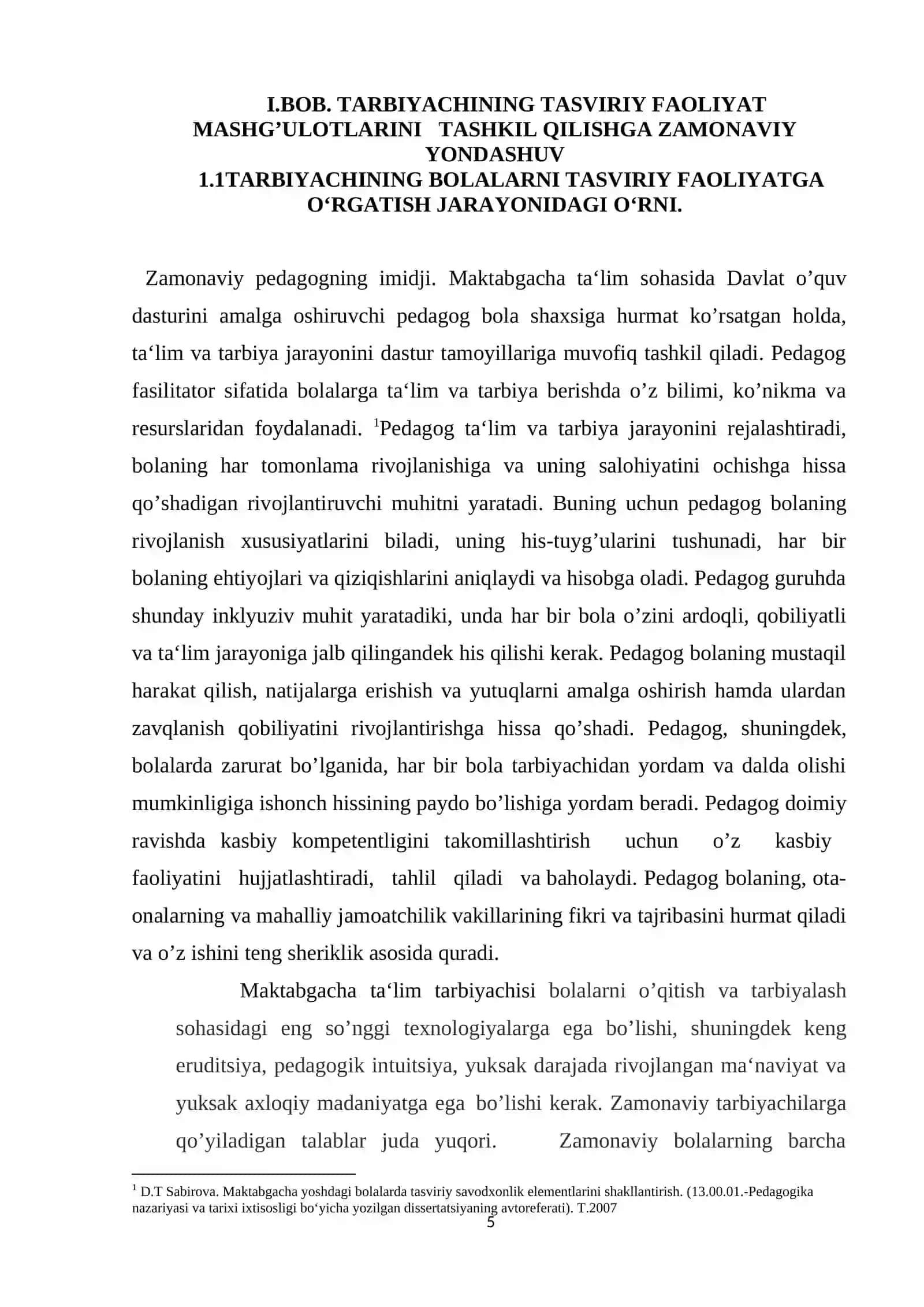 TARBIYACHINING TASVIRIY FAOLIYAT MASHGULOTLARIDAGI PEDAGOGIK VA KASBIY MAHORATI 4