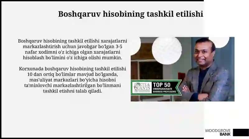 Boshqaruv hisobining mohiyati va uni tashkil etish 4