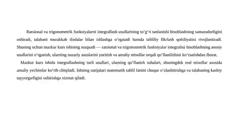 Ratsional hamda trigonometrik funksiyalarni integrallash 4