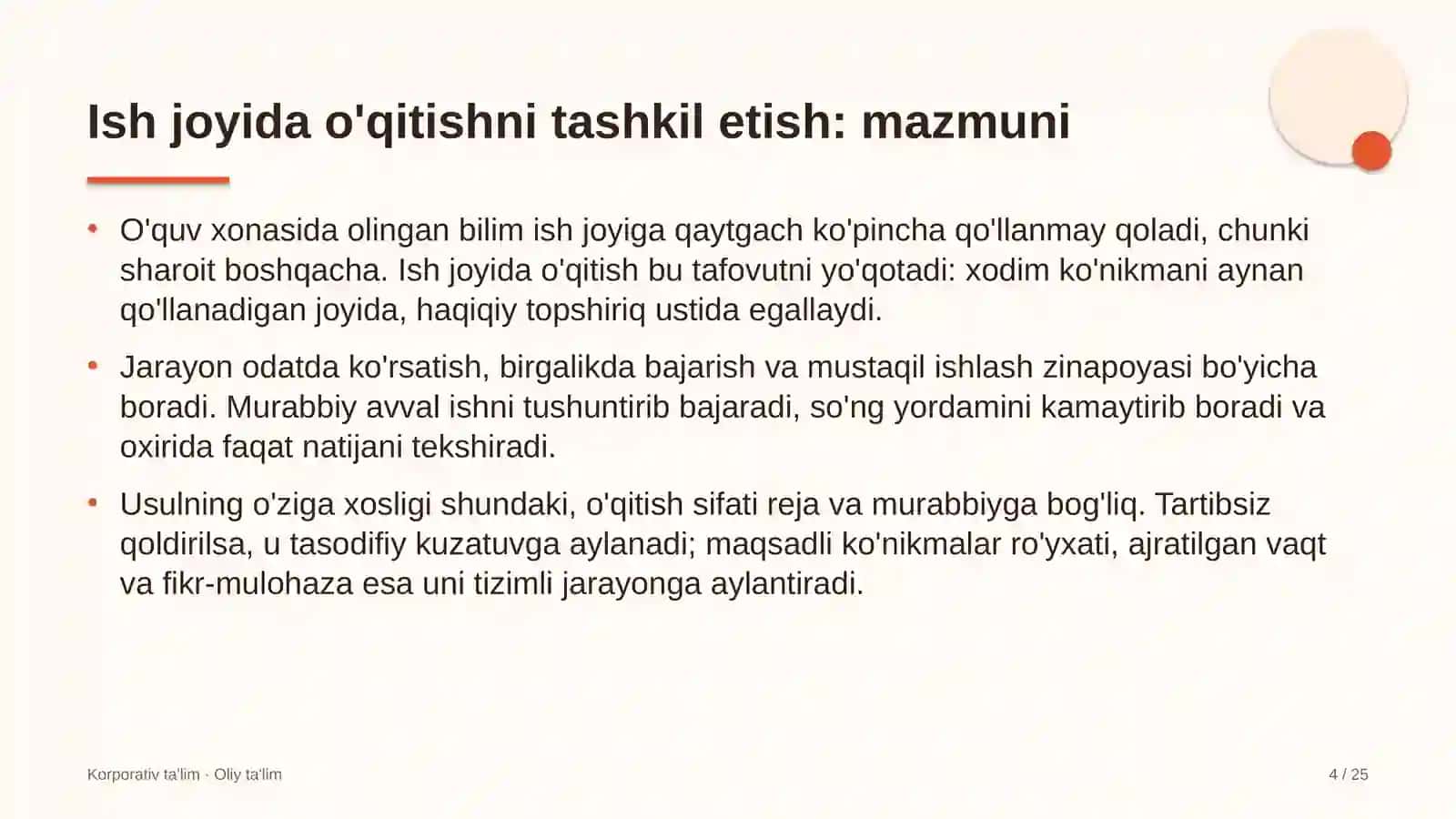 chinni fayans sanoatida ish joyida o'qitishni tashkil etish 2982 4