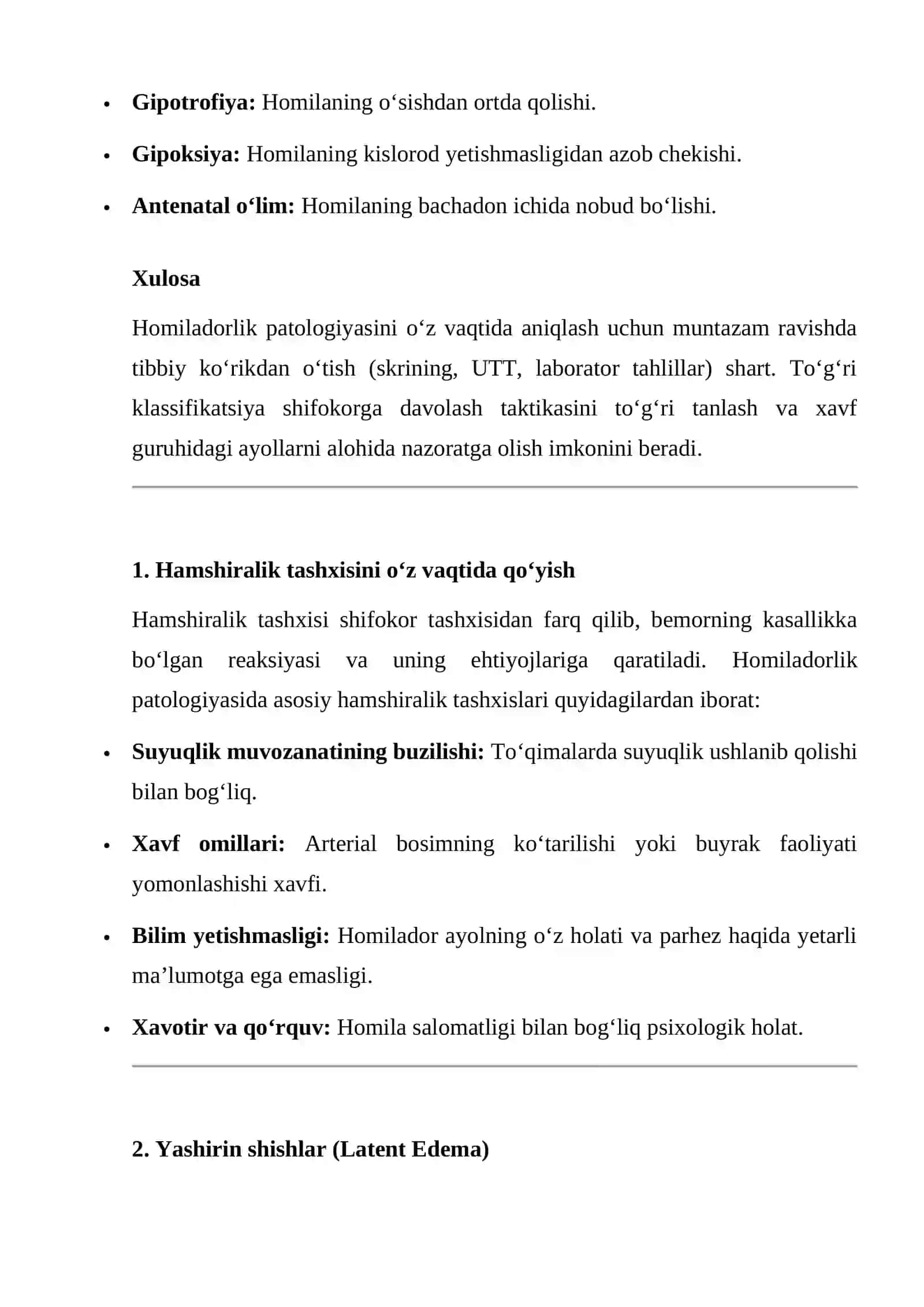 Homiladorlik patologiyasining klassifikatsiyasi 4