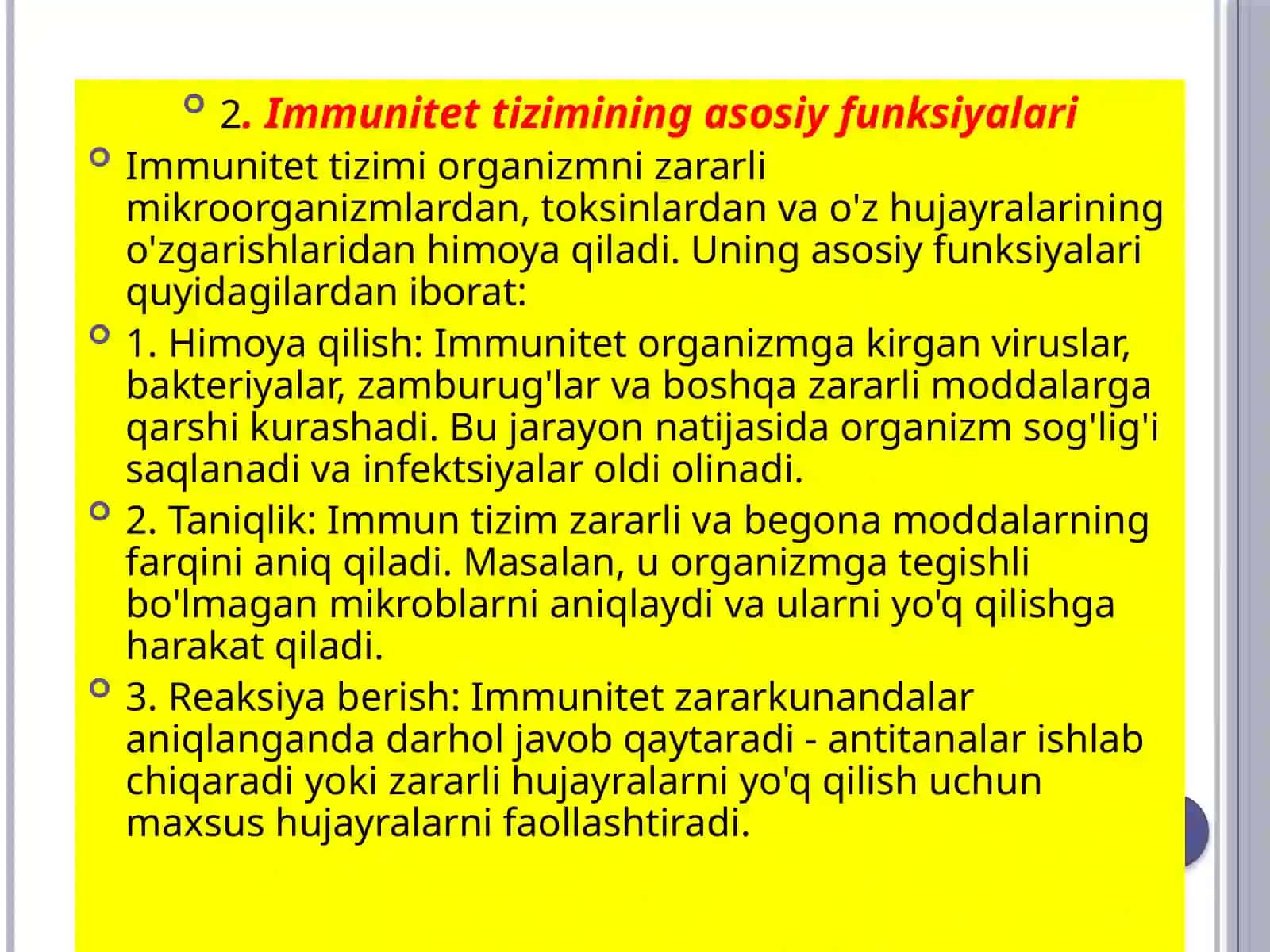Immunitet va Ung'atasir Qiluvchi Oziq Moddalar 4