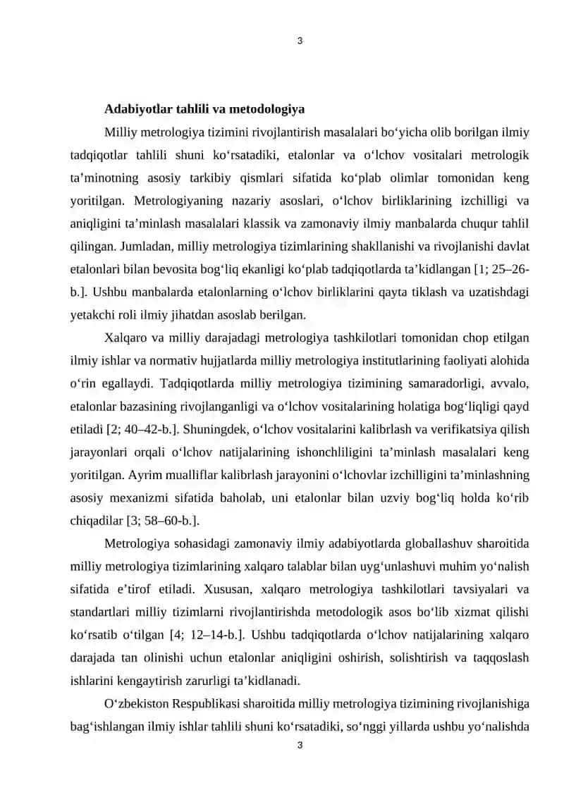 Milliy metrologiya tizimini rivojlantirishda etalonlar va o‘lchov vositalarining o‘rni 4