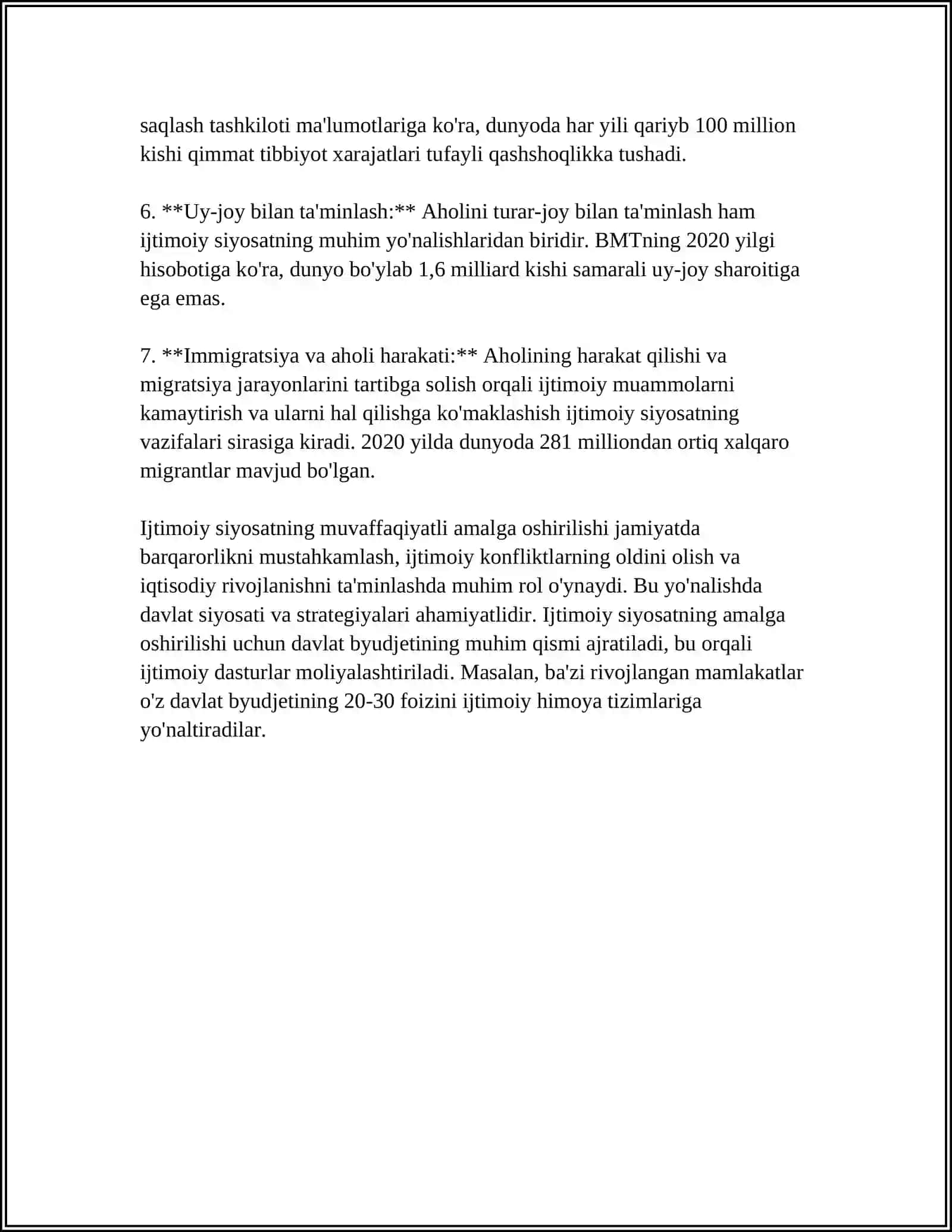 OʼZBEKISTONDA IJTIMOIY SIYOSATNI ISLOH QILISHNING USTUVOR YOʻNALISHLARI VA HUQUQIY ASOSLARI 4