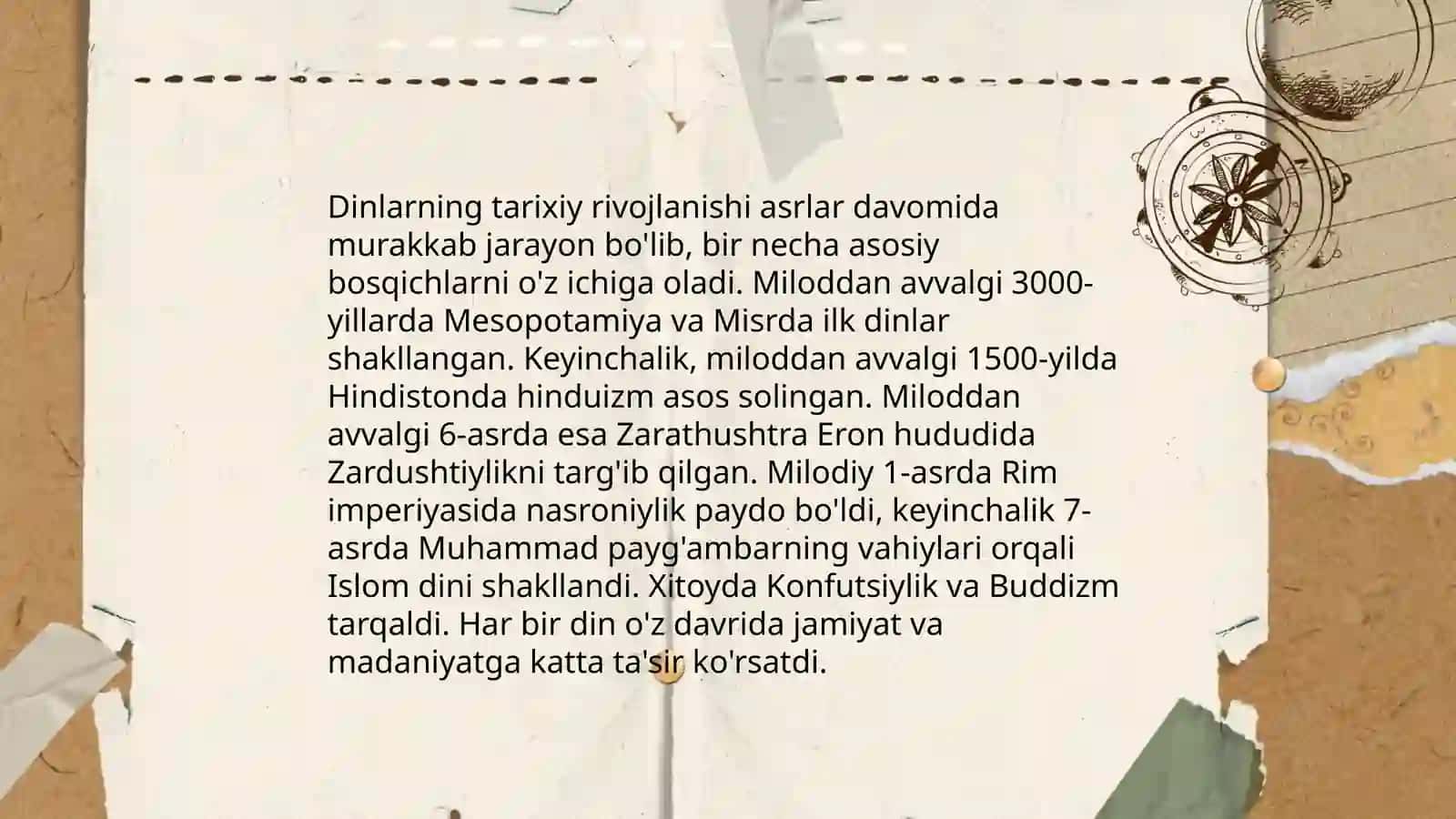 Dinlar tasnifi.Dinning ijtimoiy vazifalari 4