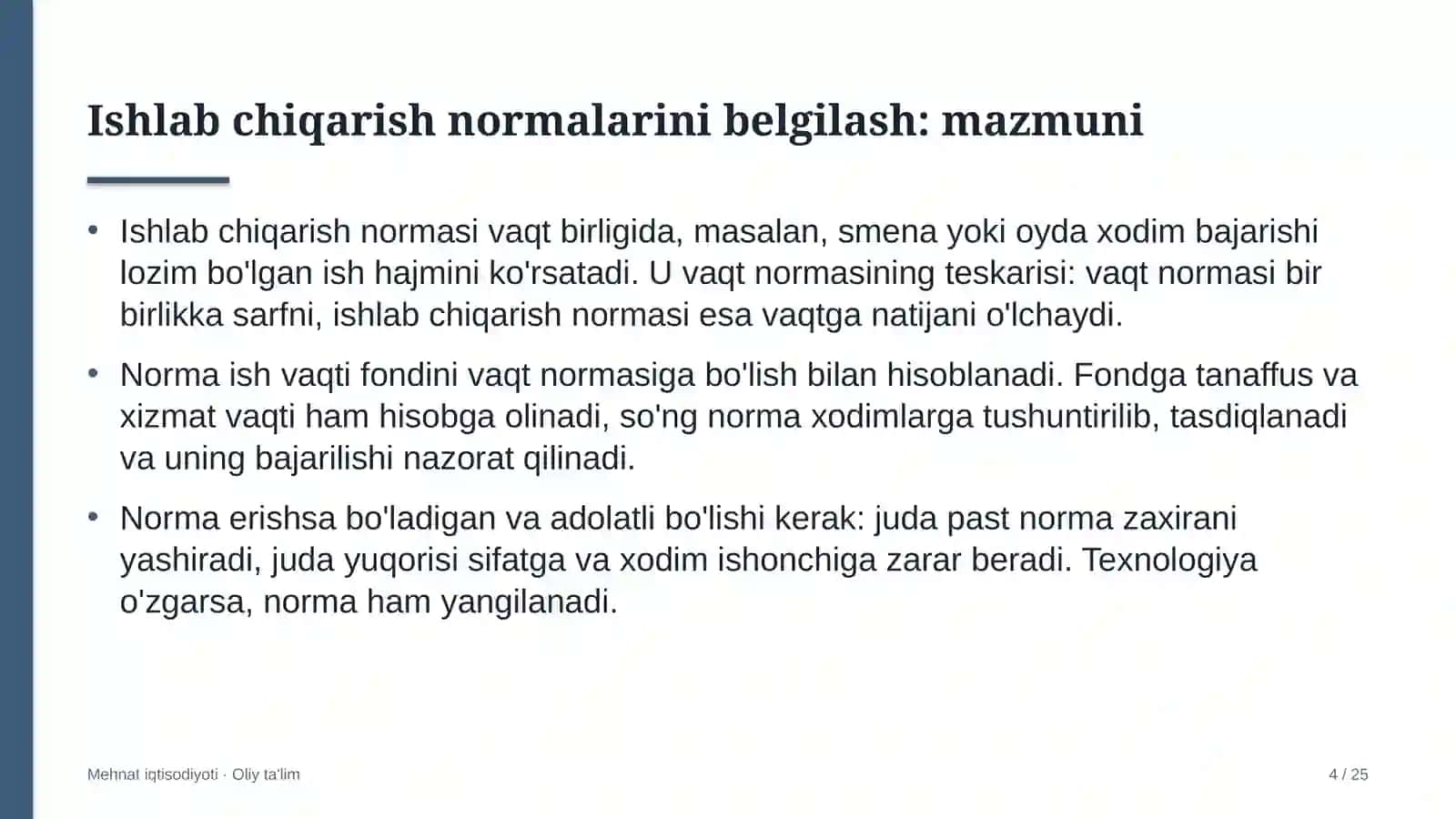 Lizing kompaniyalarida ishlab chiqarish normalarini belgilash 4
