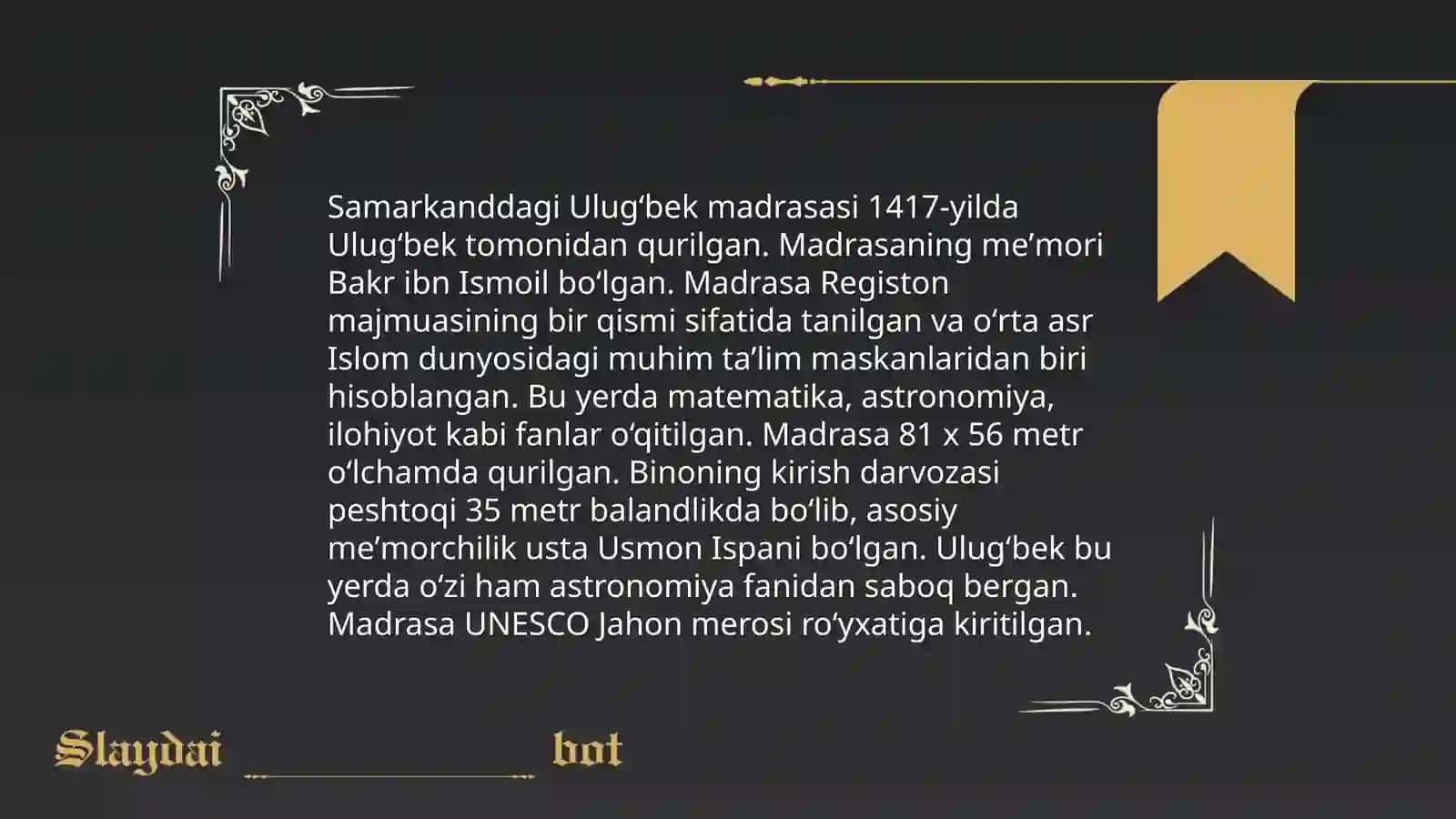 Mirzo Ulugʻbek - Davlat arbobi va buyuk olim 4
