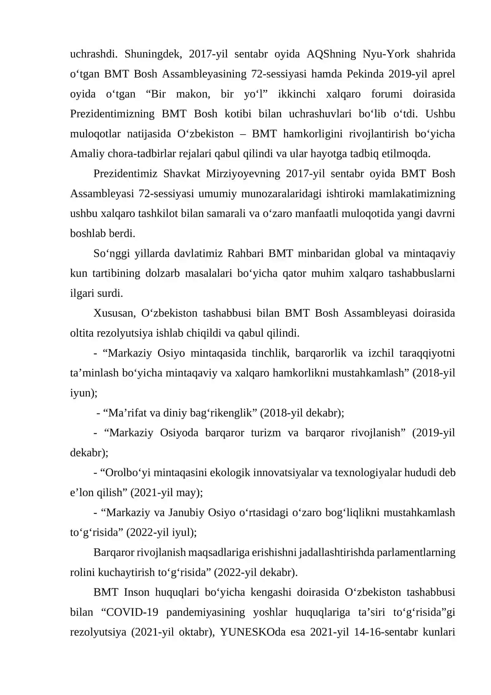 OʻZBEKISTONNING XALQARO TASHKILOTLAR BILAN HAMKORLIK ALOQALARI. 4
