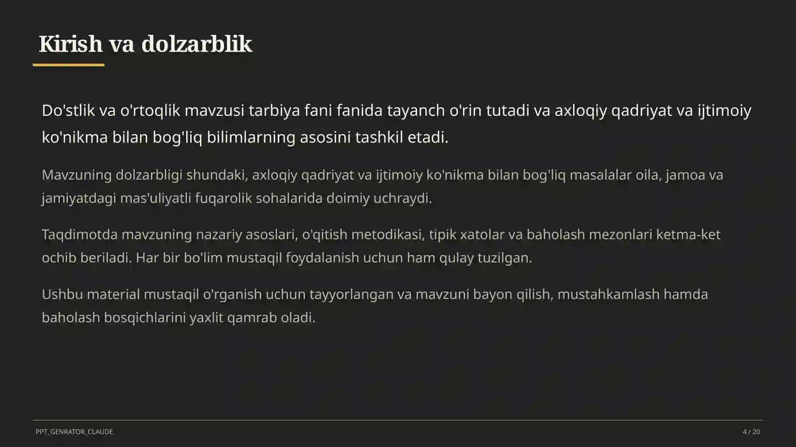 Do'stlik va o'rtoqlik (2-sinf) 4