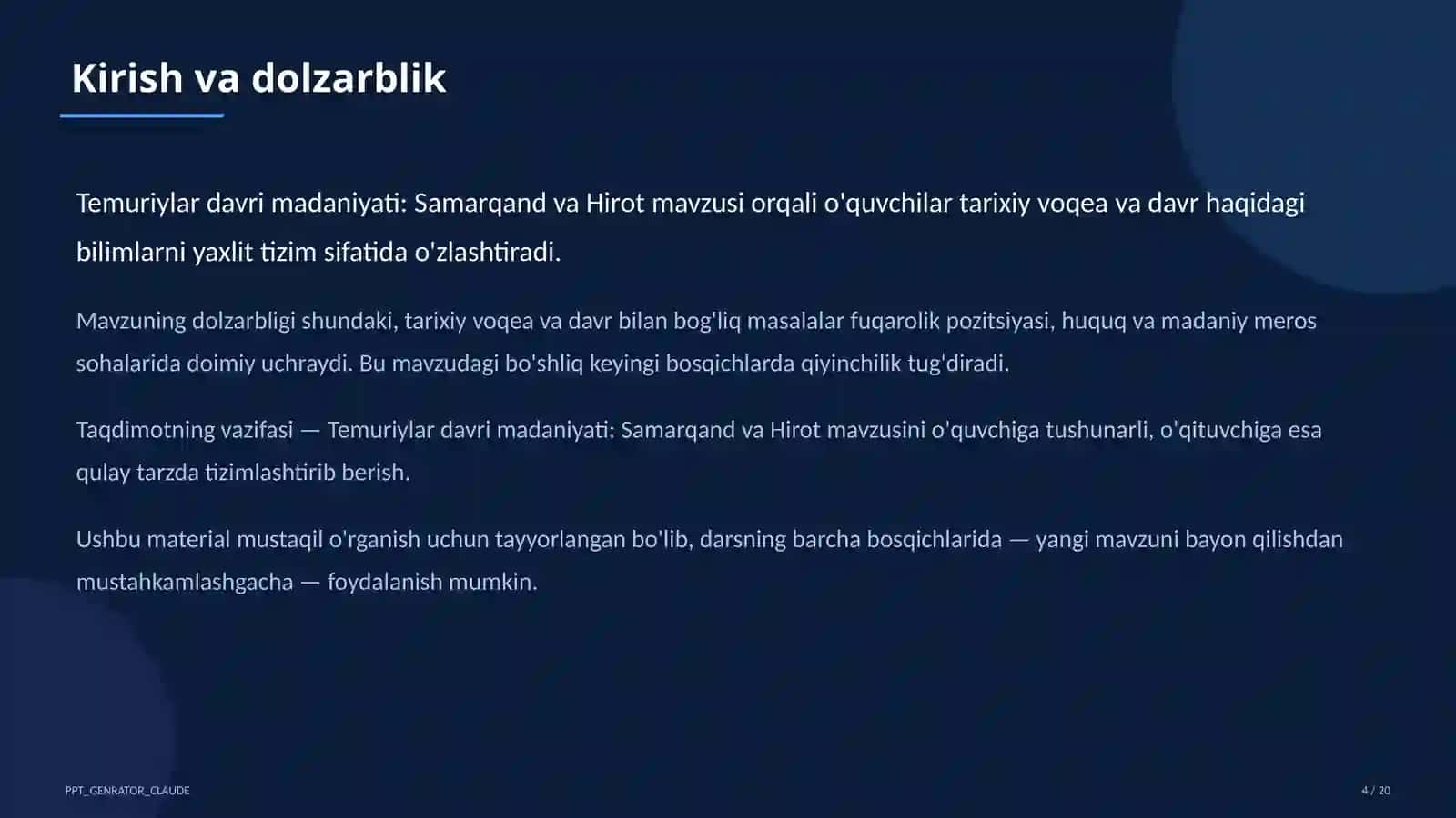 Temuriylar davri madaniyati: Samarqand va Hirot (8-sinf) 4